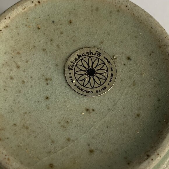 Takahashi Japan Vintage Gray Speckled Blue Bamboo Print Teapot 4 Cups Set - Picture 4 of 12